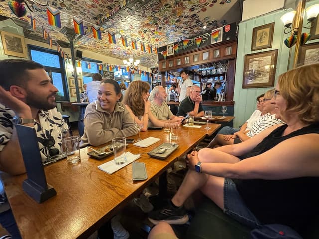 people eating in london