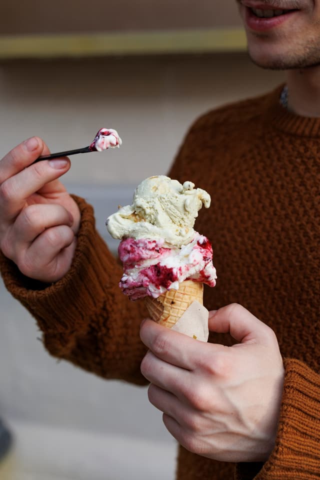 ice cream with sherpa