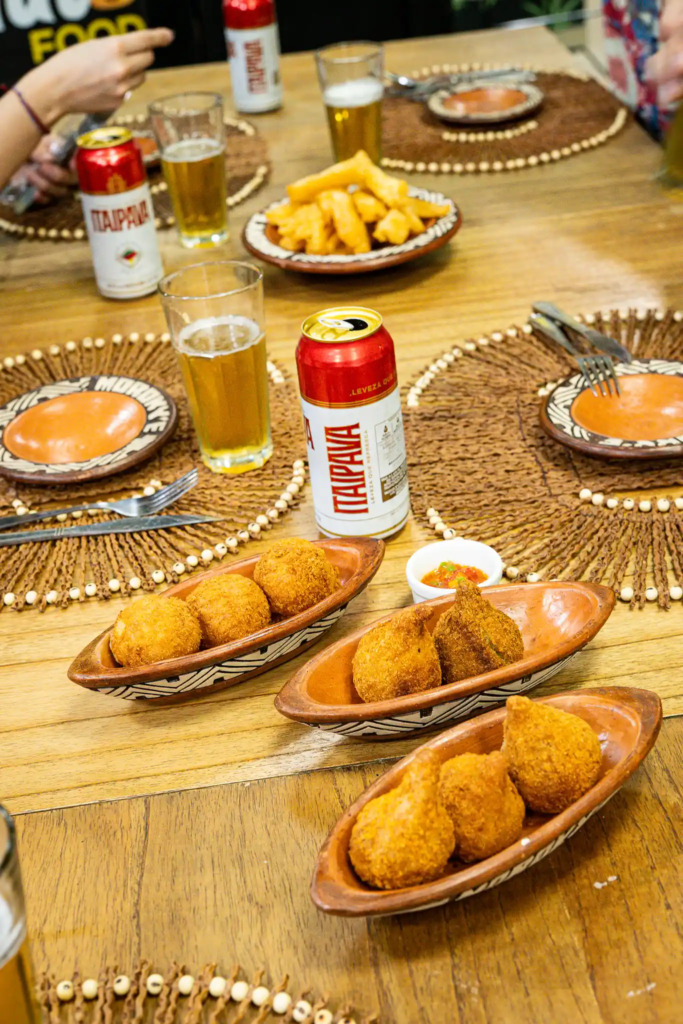 fried bites and cold beer