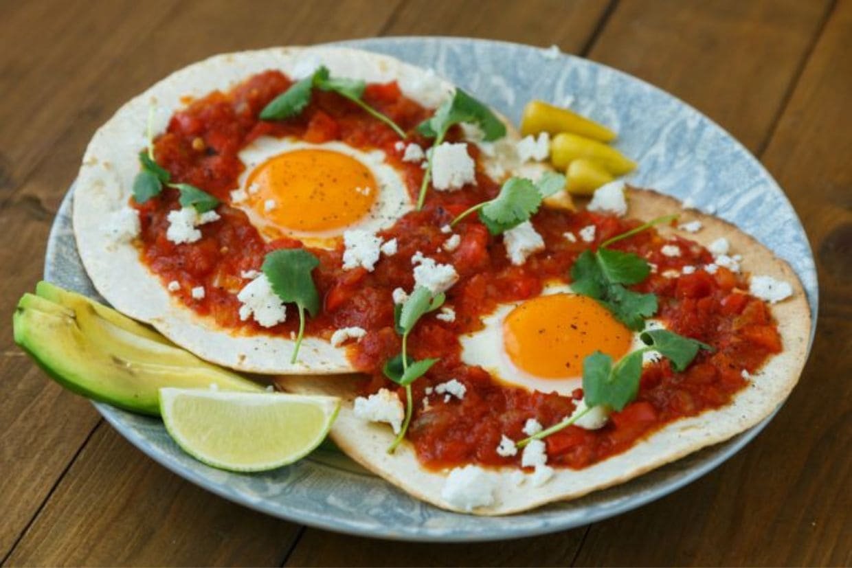 Refried beans with salsa