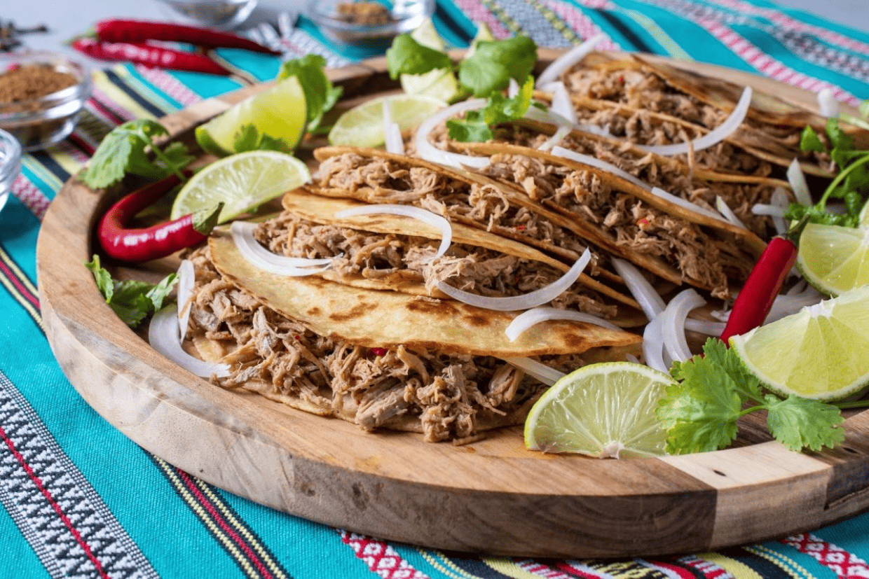 Shredded meat tacos